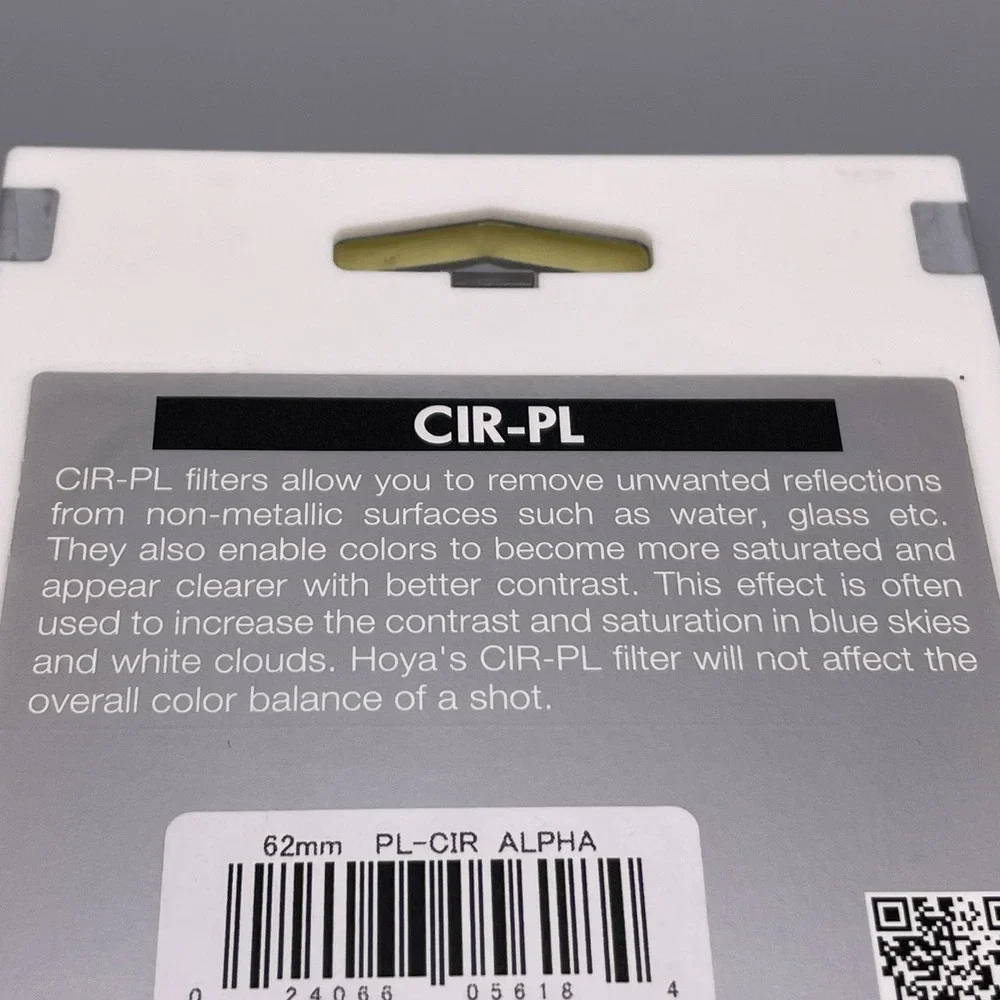 Hoya Alpha CIR-PL 62mm Circular Polarizer Camera Lens Filter DSLR HDSLR Sealed‎